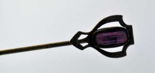 VTG Art Deco Costume Jewelry Purple Amethyst Colored Stone Stick Hat 