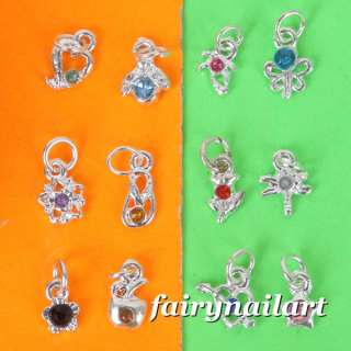   Crystal Tiny Nail Tips Dangle Jewelry & Ring Nail Art Decoration New