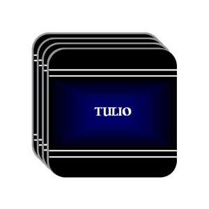 Personal Name Gift   TULIO Set of 4 Mini Mousepad Coasters (black 