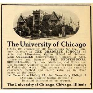  1909 Ad Chicago University Campus Education Institute 