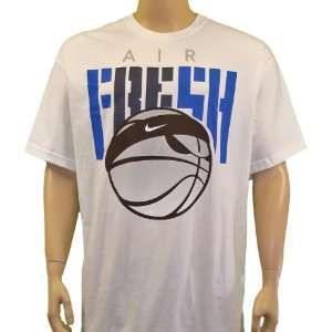   Mens White Air Fresh Basketball Loose Fit T Shirt