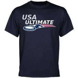 Olympics USA Ultimate Disc T shirt   Navy Blue  Sports 