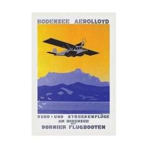  Bodensee Aerolloyd Flying Boat Tours 12x18 Giclee on 