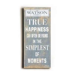  True Happiness Simplest Vintage Wood Sign in Pastel