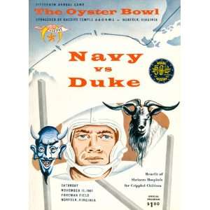  1961 Duke Blue Devils vs. Navy Midshipmen 36 x 48 Canvas 