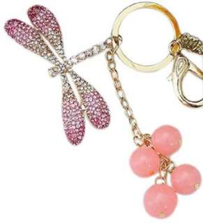  Pink Dragonfly Bling Crystals Rhinestone Handbag Purse 