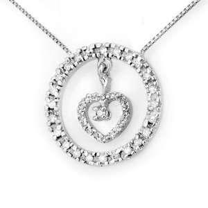  Natural 0.50 ctw Diamond Necklace 10K White Gold Jewelry