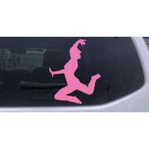 Dancer Silhouettes Car Window Wall Laptop Decal Sticker    Pink 26in X 