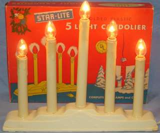 Vintage Molded Plastic Light Five Candles Candolier Star Lite #705
