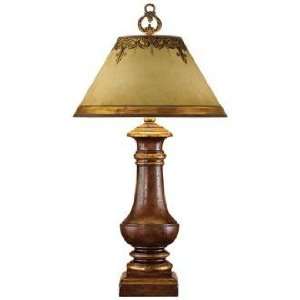    John Richard Aged Wood Balustrade Table Lamp