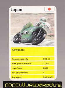 KAWASAKI 900 cc Race Motorcycle 1970s TOP TRUMPS CARD  