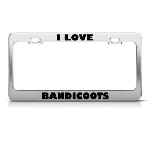  I Love Bandicoots Bandicoot Animal license plate frame 