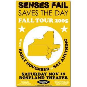  Senses Fail & Saves the Day Poster   Concert Flyer   Fall 