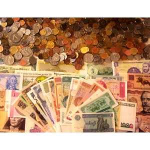  Pound Uncirculated World Foreign Coins and 25 Different Mint Banknotes