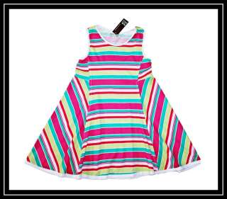   Chasing Fireflies Rainbow Stripe Flare Dress TWINS TRIPLETS 6 8 or 10