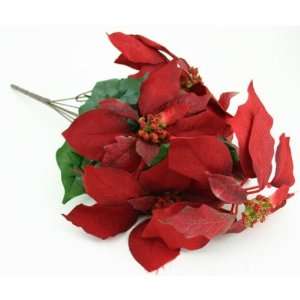  Red Poinsettia Bush x 5 Blooms Case Pack 12