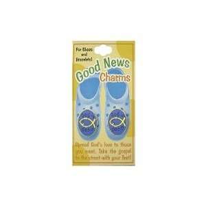   God Is Good Disc Blue Good News Shoe Charms Pack of 12