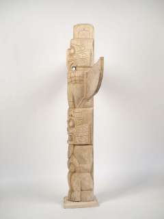 Northwest Coast Indian Totem Pole Replica Thunderbird   3.5 Feet Tall 