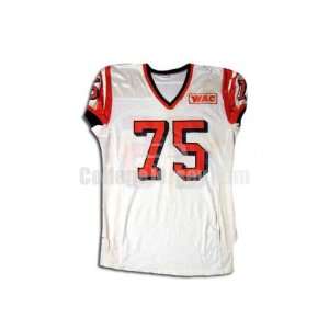  White No. 75 Game Used UTEP Russell Football Jersey (SIZE 