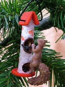New Red Squirrel Bird Feeder Christmas Tree Ornament  