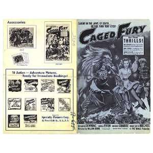  Caged Fury Original Movie Poster, 11 x 17 (1961)