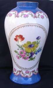 PARIS ROYAL PEINT A LA MAIN Porcelain Hand Painted 11 Vase Floral 
