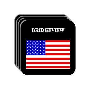 US Flag   Bridgeview, Illinois (IL) Set of 4 Mini Mousepad Coasters