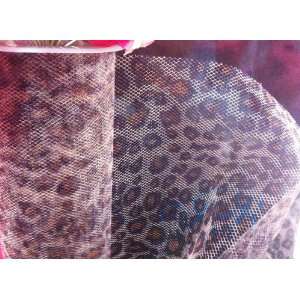  6x18 Ft Leopard Print Tulle Fabric Sold By 1 Spool 