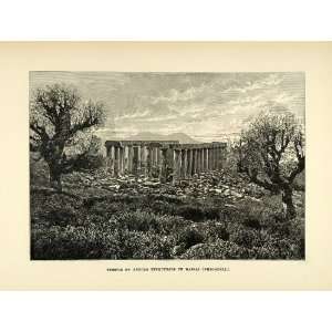  1890 Wood Engraving Temple Apollo Epikourios Bassai 