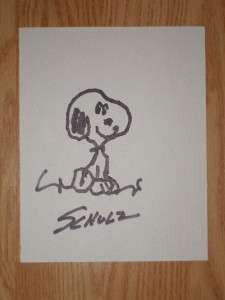 SNOOPY SKETCH SIGNED BY CHARLES SCHULZ GLOBAL AUTHENTICS COA  