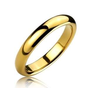  Bling Jewelry Gold Plated 4mm Tungsten Carbide Ring   Size 