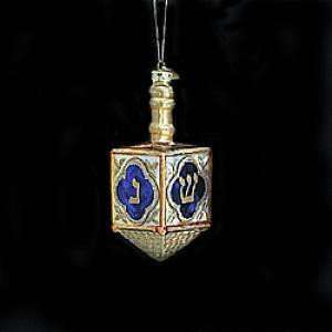  Kurt Adler 4 Inch Noble Gems Glass Jewish Dreidel Ornament 