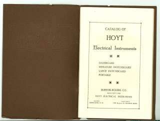 1920s HOYT ELECTRICAL INSTRUMENTS Catalog CAR DASHBOARD  
