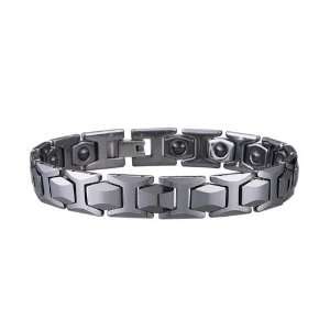 STEL Tungsten Bracelet with Magnetic Therapy and High Polished Finish 