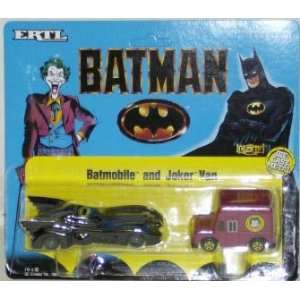  Batman Batmobile and Joker Van Die Cast Metal 2 Pack circa 