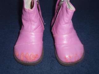 Toddler girls See Kai Run Pink Boots Shoes sz 5 PLAY condition  