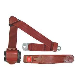  3 Point Retractable Lap & Shoulder Seat Belt, Red, with 