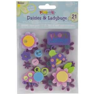    Foam 3D Stickers 21/Pkg Daisies And Ladybugs 