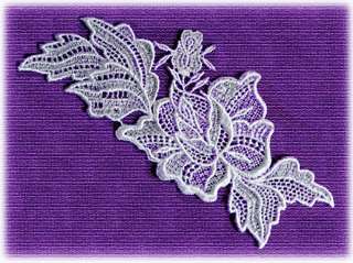 Strong embroidery gives this applique a life of its own. Wonderful 