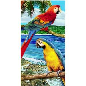  Parrots in Paradise Beach Towel 