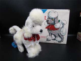 Vintage Cute Poodle Bat Oper RC Toy Dog In Box Japan  