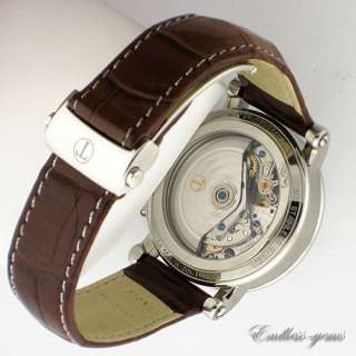 TOURNEAU GOTHAM SWISS MADE AUTOMATIC BROWN WATCH HAUTE MENS LEATHER 