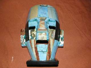 Mayan / Aztec Art Mask Stone Sculpture Abalone Shell Onyx Turquoise 