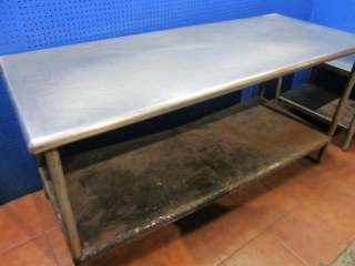 STAINLESS STEEL WORK TABLE W. UNDER SHELVE   PRICE REDUCED 30% SEND 