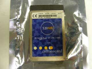 Callunacard PCMCIA Type III ATA Card 520 MB  