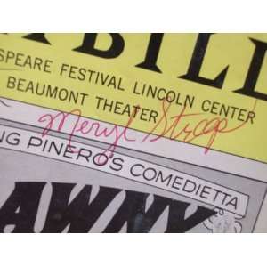  Streep, Meryl John Lithgow Playbill Signed Autograph 