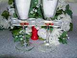 Wedding Toasting Flute Glasses Fire fighter Fire man  