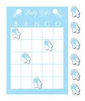 Baby Shower Party Bingo Games Blue For Boy  