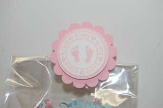 Pink Girl Baby Shower Treat Bag Toppers Party Favors  