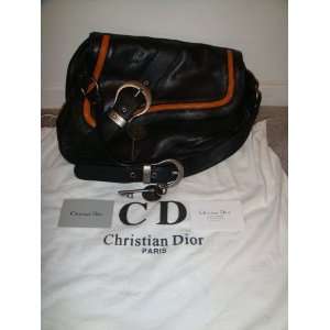    Christian Dior Black&Brown Gaucho Saddle Bag 